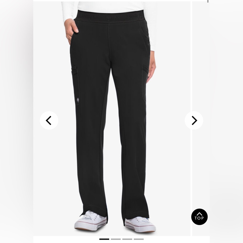 healing hands Black Straight-Leg Scrub Pants